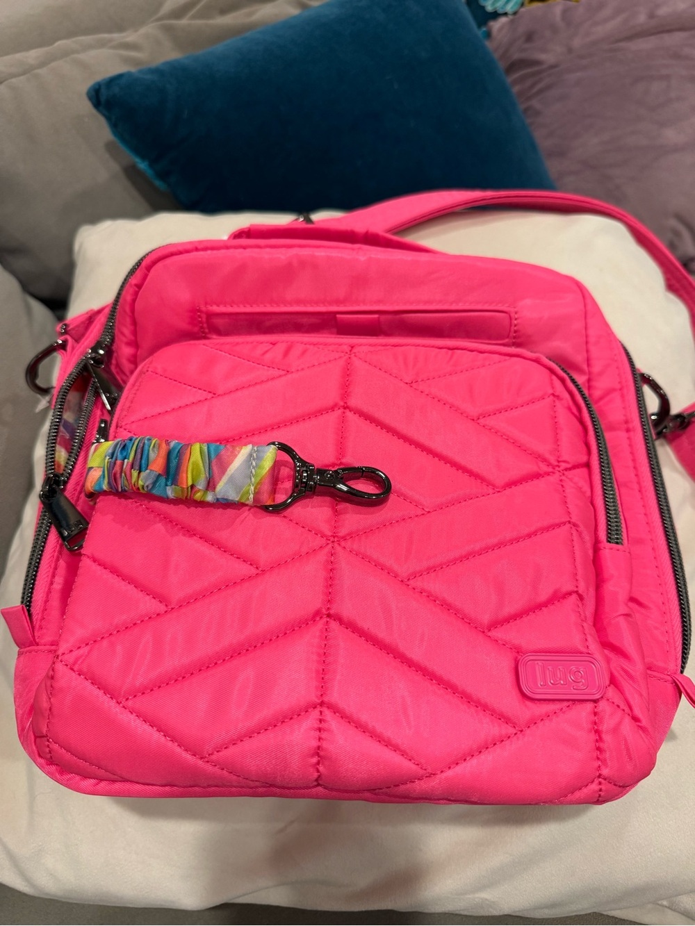 lug Hot Pink Quilted Crossbody Bag brand new